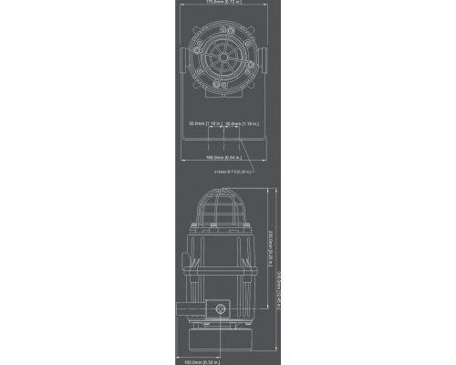 Радиальный звуковой сигнализатор и светодиодный маяк MC1LD2R