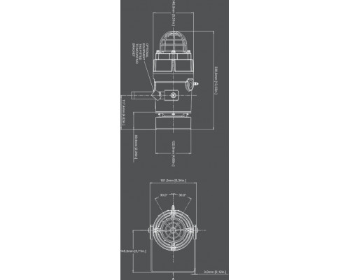 Взрывозащищенный радиальный сигнализатор и ксеноновый строб-маяк D1xC1X05R